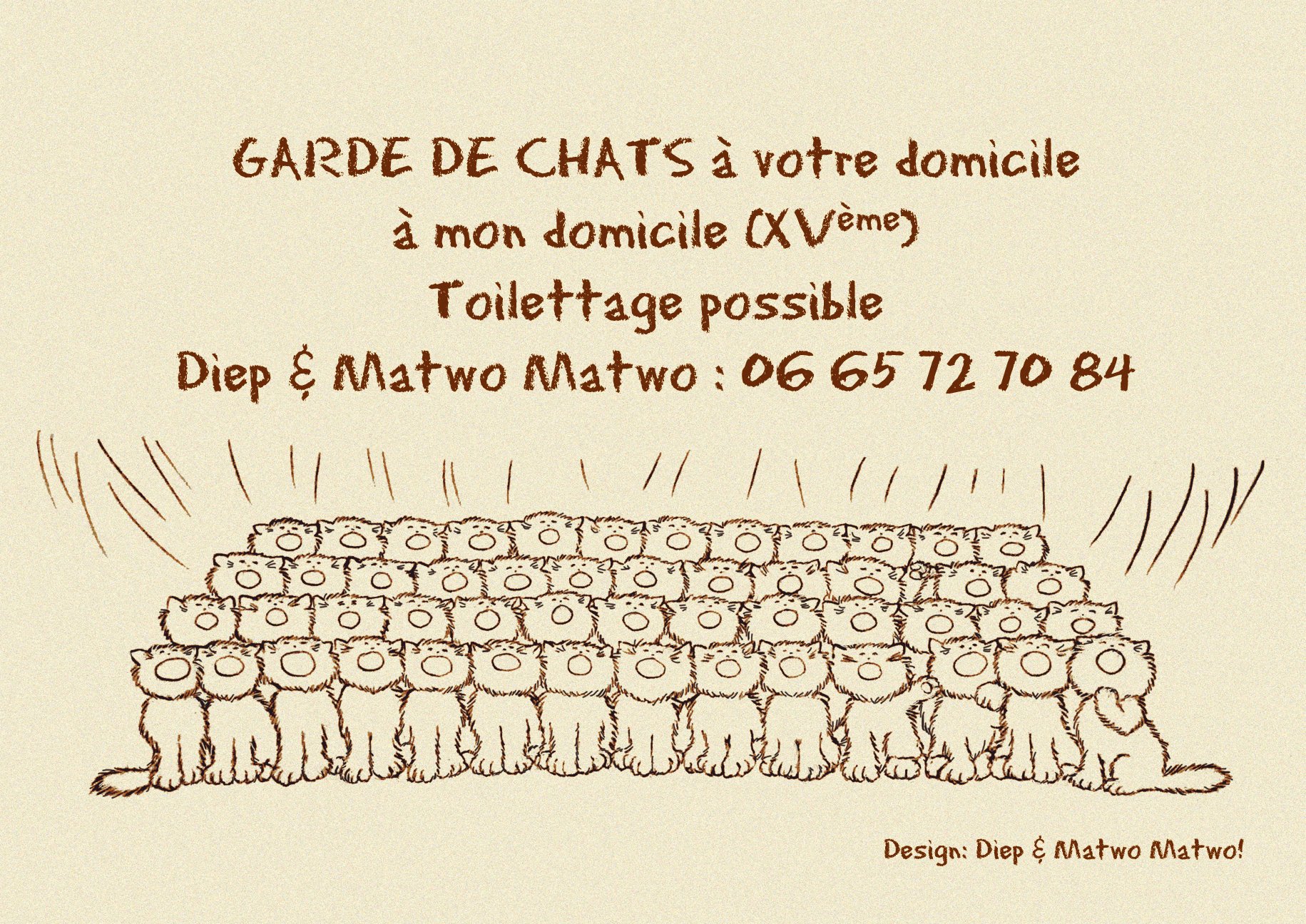 Des chats heureux gardés par Diep